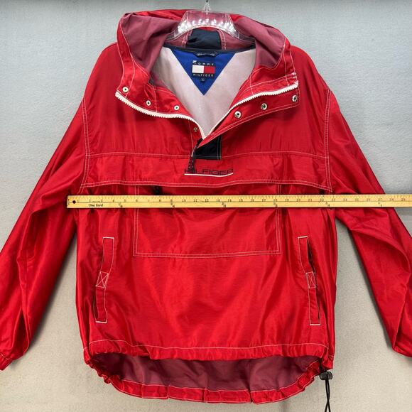 Tommy Hilfiger Men's Quarter Zip Jacket Size Large Pullover Y2K Windbreaker - Picture 13 of 16